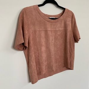 NWOT Cropped Faux Suede Dusty Rose Top